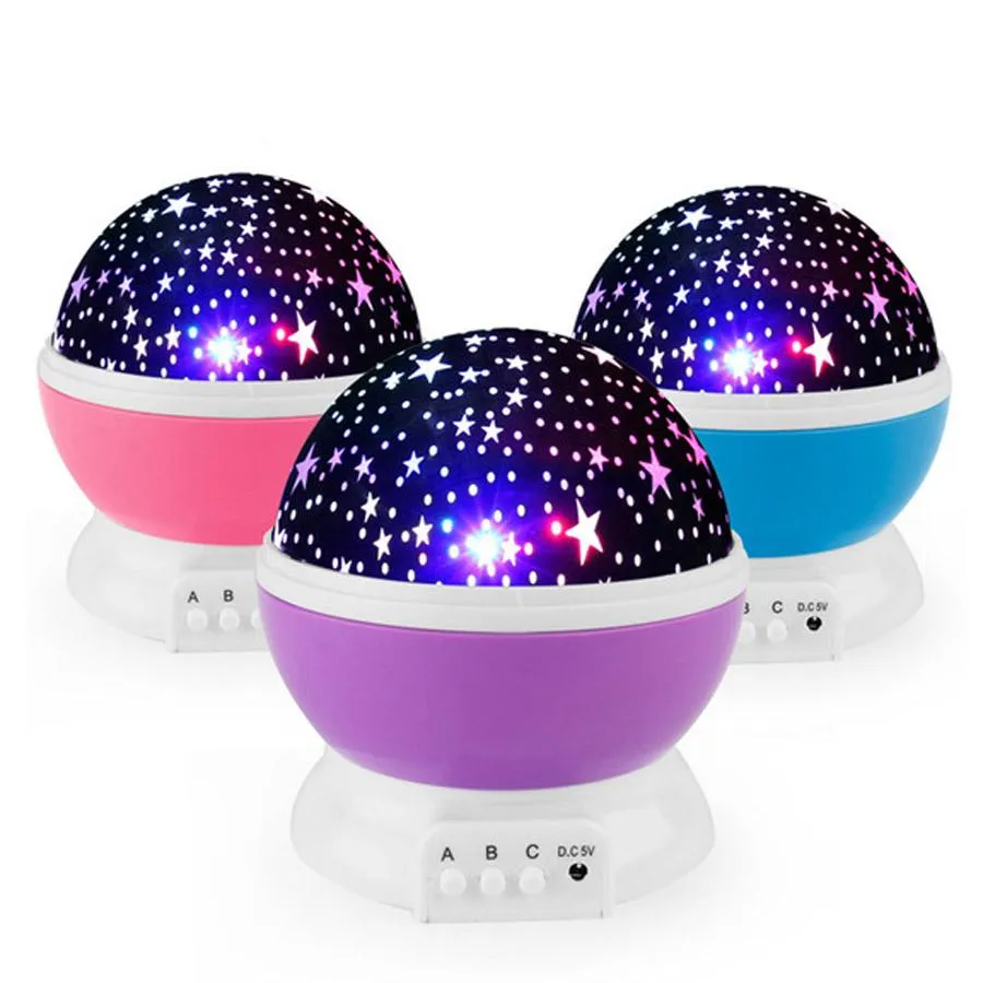 Night Lights Projector Couple Gift LED Stars Starry Kids Gifts Moon Colorful Lamp Battery USB Bedroom Decor Light Lamp DH0930