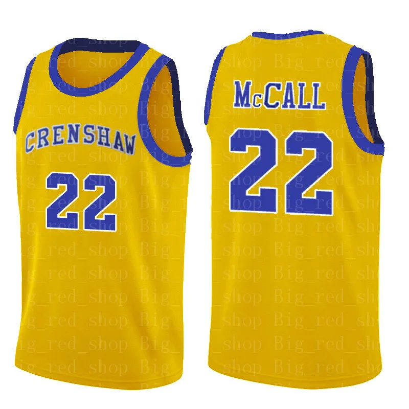 NCrenshaw High School 22 Quincy McCALL Movie College Basketball Jerseys Blue White Sport Shirt Top Quality S-XXL