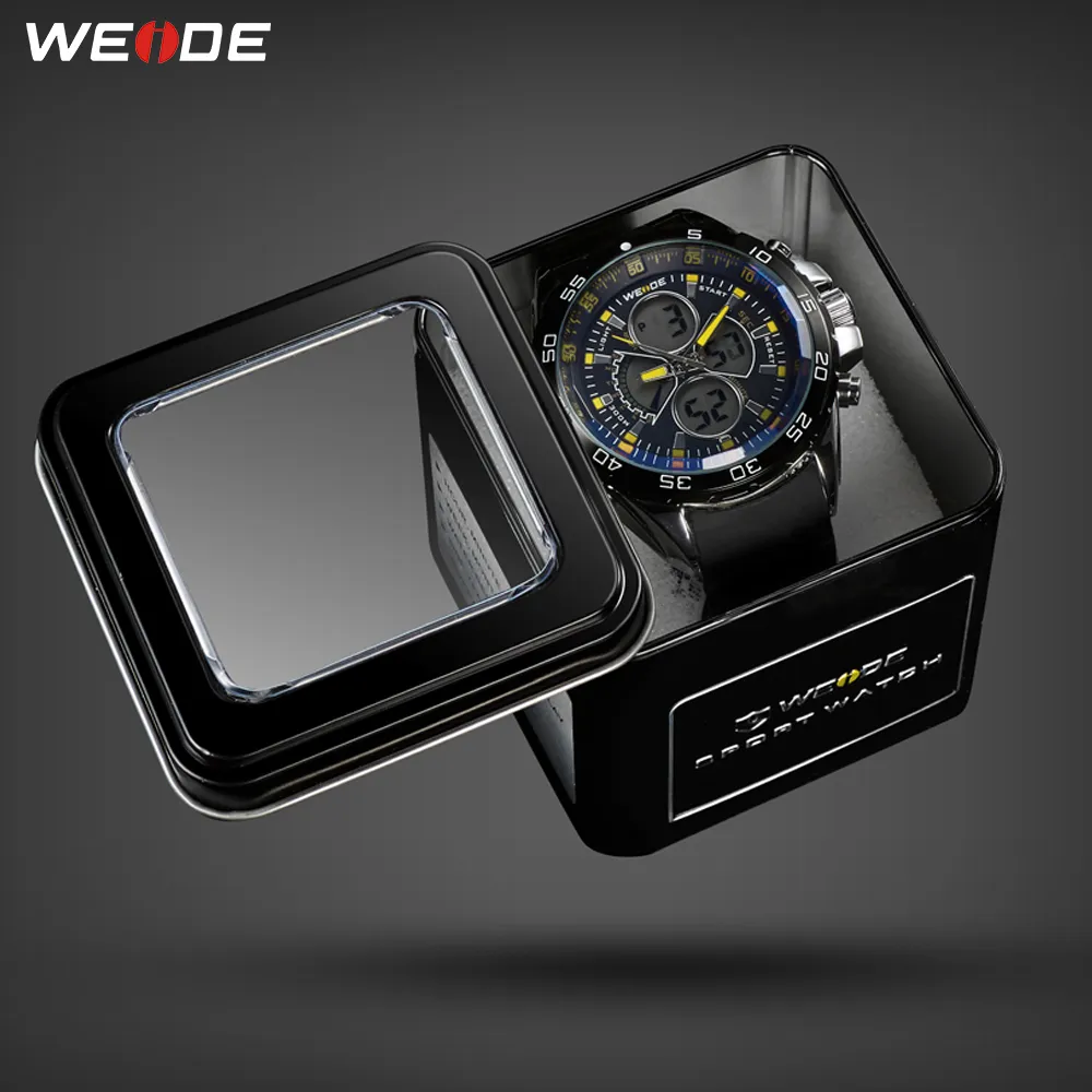 WEIDE men luxury brand digital numeral quartz movement sport military men 30m water resistant Casual wristwatches clock relogio2655