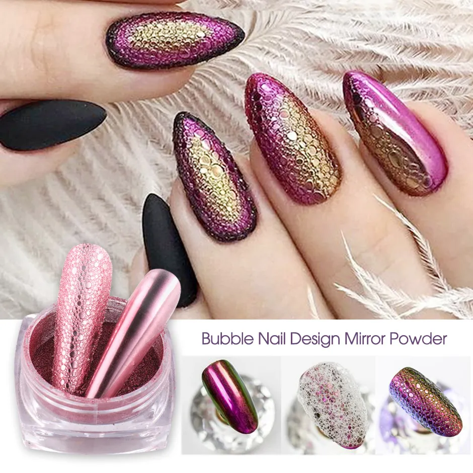 0.5g Mirror Glitter Nail Chrome Powder Gold Pink Nails Art Saop Foam