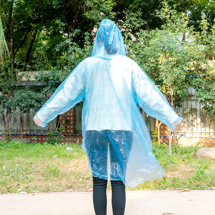 Portable Outdoor Transparent Raincoat Disposable Travel Raincoat for Men Women