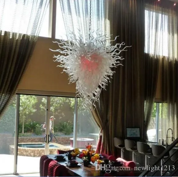 Contemporary Milk White Large Chandelier Creative Design LED Lights Murano Glass Chandeliers Light Fixture