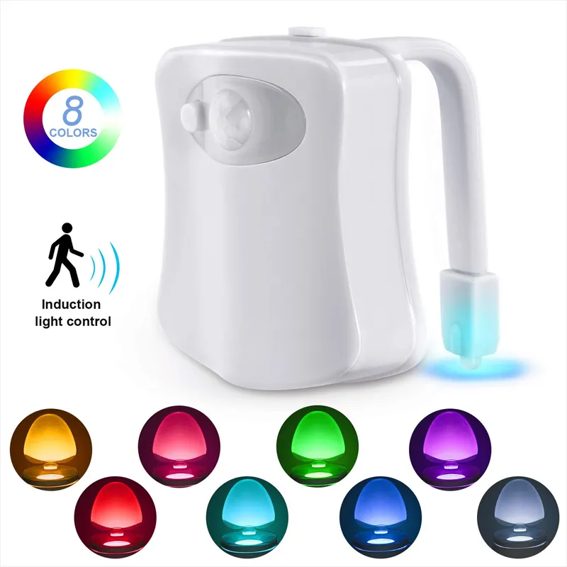 Smart Led Toilet Bowl Light With 8 Colors & Motion Sensor For