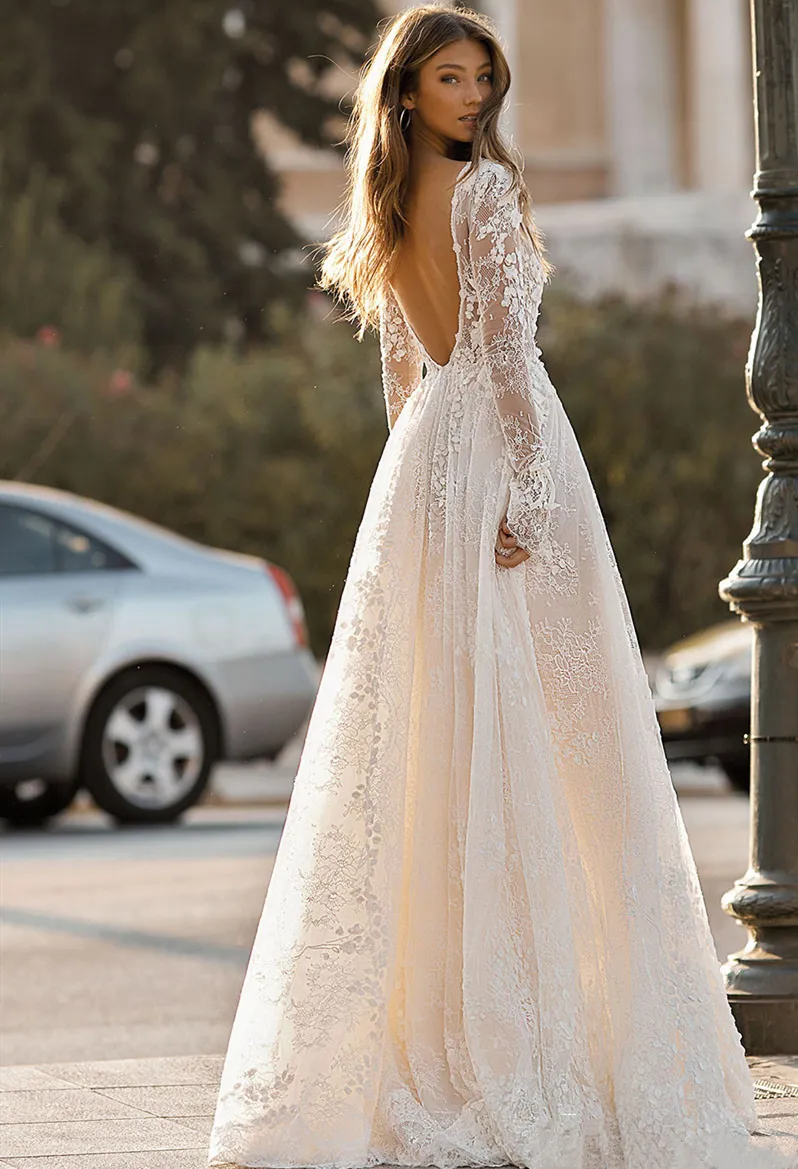 Maniche Lunghe Abito Sposa Georgette Maniche Lunghe Vestito Da