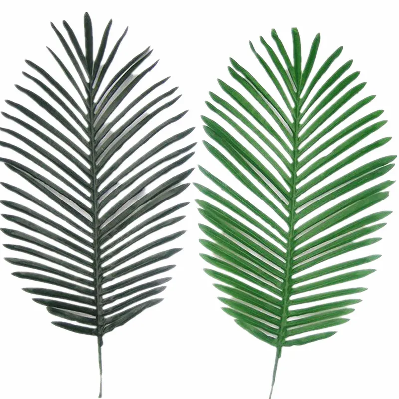 10pcs Artificial Green Leaves Simulation Plants Fake Sunday Palm Tree Leaf Greenery Palm Tree Branch for Floral Arrangement Accessory Part