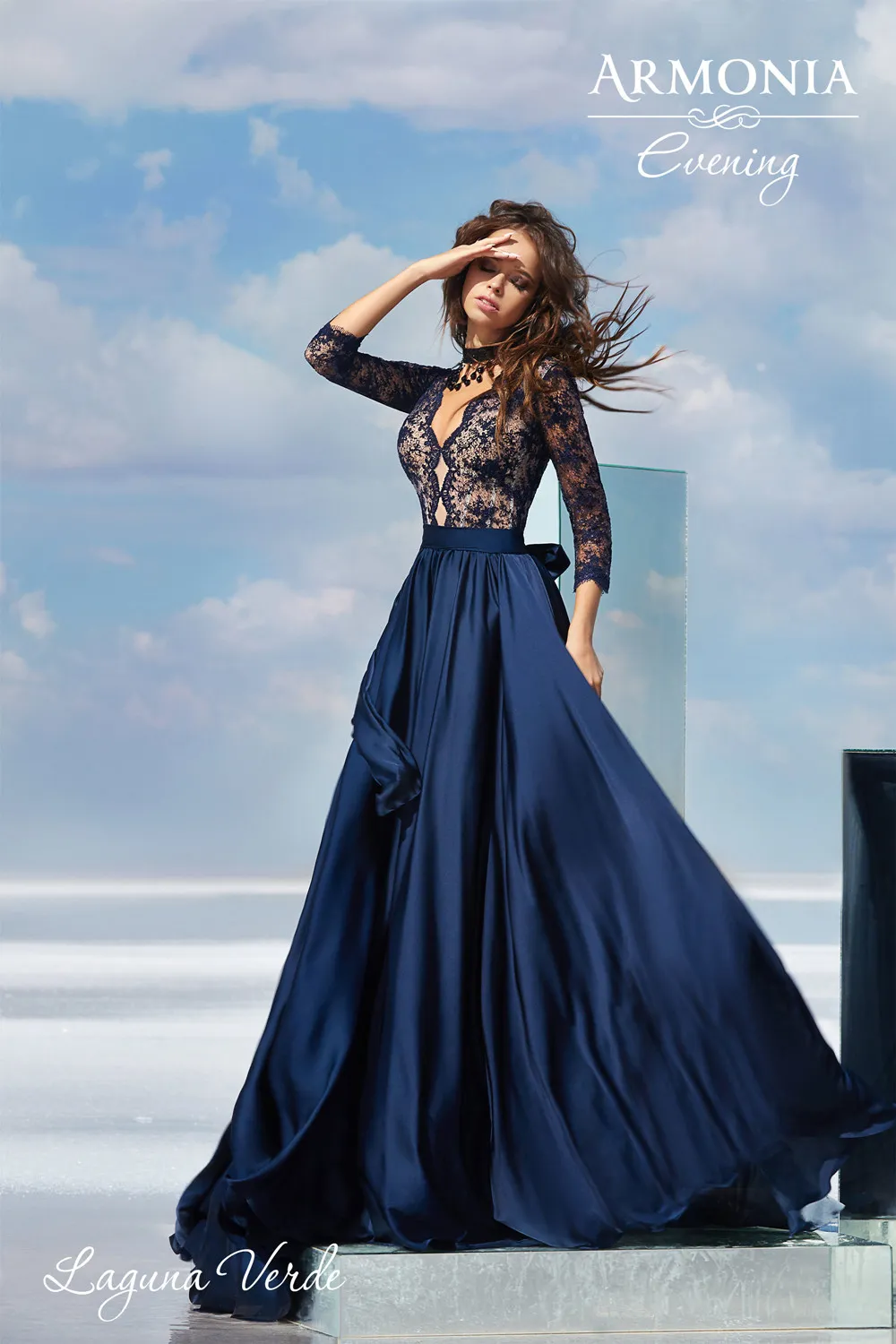 2020 robes de soiree elegantes col en V manches longues dentelle appliques robes de bal sur mesure balayage train une ligne robe d occasion speciale