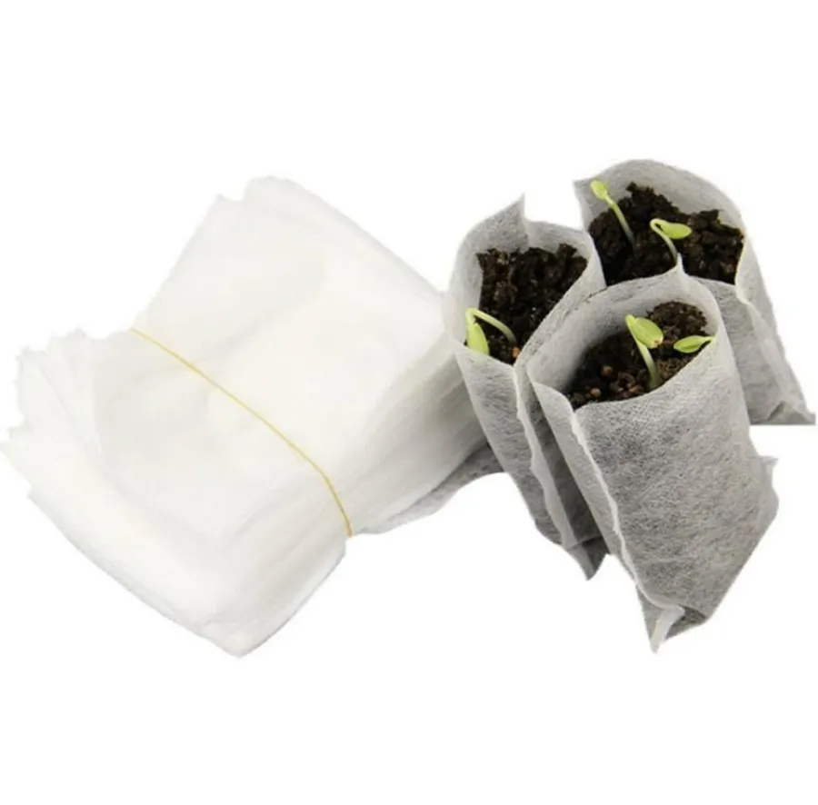 Plant groeien tassen 8 * 10 cm zaailing potten Biologisch afbreekbaar Niet-geweven kwekerijzakken Thuis Tuin Supply 100 stks / set OOA7897