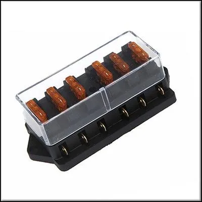 Car fuse box Universal Car Truck Vehicle 6 Way Circuit Automotive Middle-sized Blade Fuse Box Block Holder EEA377