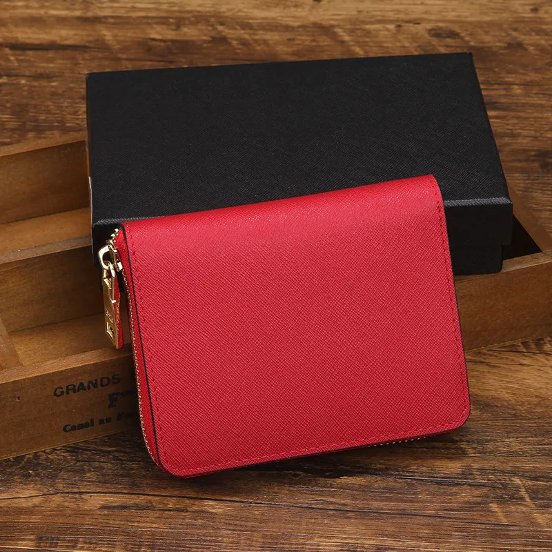 High quality famous designer credit card holder women classic short purse Single zipper wallet money coins bag 9180 long business