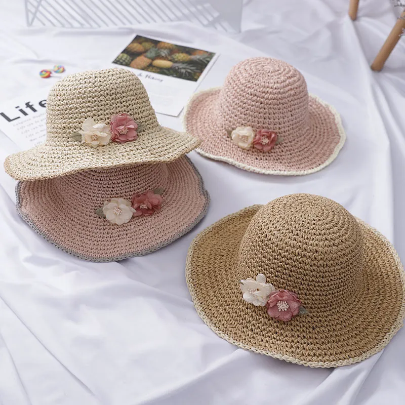 Handmade Straw Bucket Hat Straw With String Flower And Wide Brim For Women  Perfect For Summer Fishing, Beach And Sun Protection From Mimosaspring1881,  $5.92