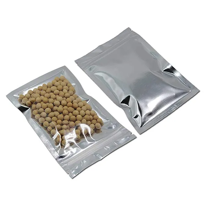 100 stks/partij Hersluitbare Zakken Geur Proof Pouch Aluminiumfolie Verpakking Plastic Zak Voedsel Opslag Pouches 18 Maten