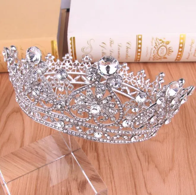 Luksusowy aluminiowy Diamond Crown Bride Jewelry Wedding Tiara Bride Wedding Crown Bridal Hair Fair Akcesoria Party Wedding Tiara