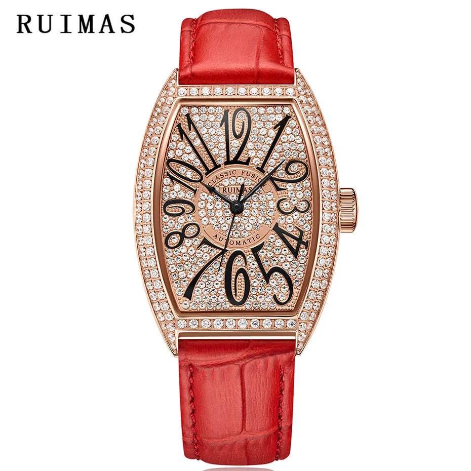 Fashion Rhinestone Women Watch 2018 Mechanical Watches Classic Ladies Wrist Watches RUIMAS Female Clock