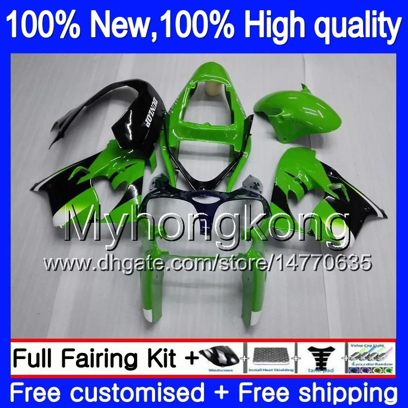 Body For KAWASAKI ZX-9R ZX900CC ZX 9R 9 R 900 2000 2001 2002 2003 216MY.9 Factory green ZX900 ZX9 R 900CC ZX9R 00 01 02 03 Full Fairing