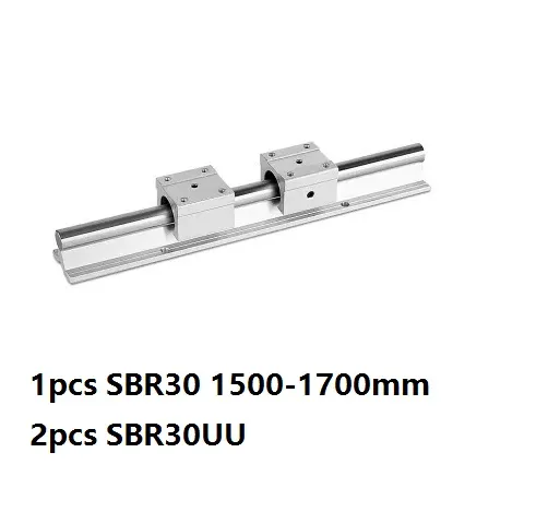 1 stks SBR30 1500mm / 1600mm / 1700mm Ondersteuning Rail Lineaire Gids + 2 STKS SBR30UU Lineaire lagerblokken voor CNC-router