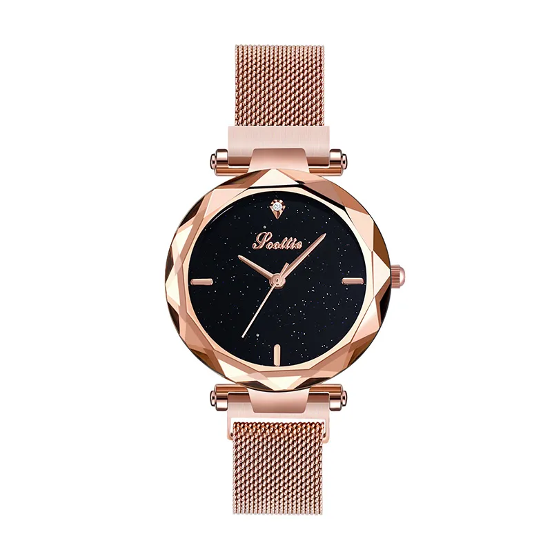 Luxury Women Minimalist Watch Japan Quartz Rose Gold Milanese Loop Stainless Steel Band Reloj Mujer Magnetic Clasp Wristwatches9941308216