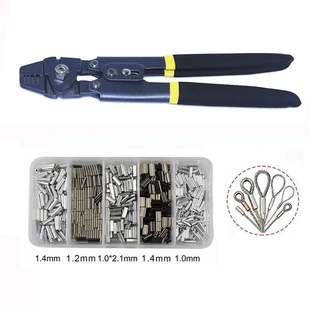 Wire Rope Crimping Tool Wire Rope Swager Crimpers Fishing Plier With Crimp  Sleeves Kit