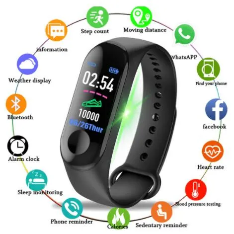 Smart Watch Plus Smart Armband Fitness Tracker Smart Klocka Med Hjärtfrekvens Vattentät Armband Pedometer Armband för IOS Android Cellphon