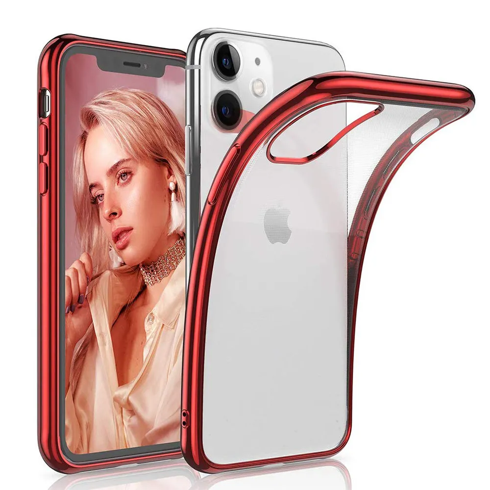 Para Iphone XR cubierta del caso de TPU protectora suave electrochapado ultra fina adelgaza Fundas para Iphone 11 Pro Max