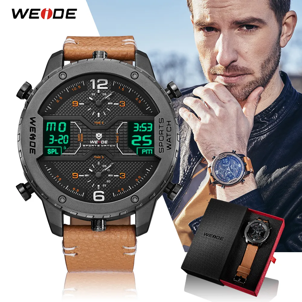 Weide Мужские Спортивные Часы Аналоговые Руки Цифровые Календарь.