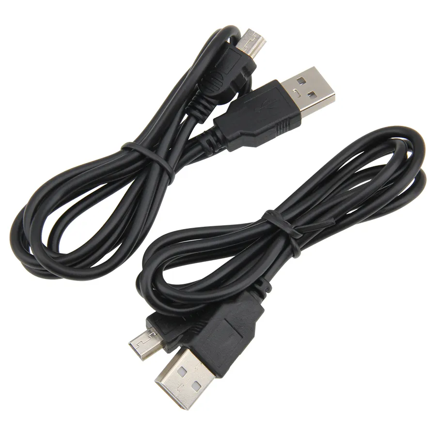 Dataladdningskabel sladdadapter USB till USB hane till mini 5 stift B för MP3 MP4-spelare Bil DVR GPS-kamera HDD Mini USB-kablar