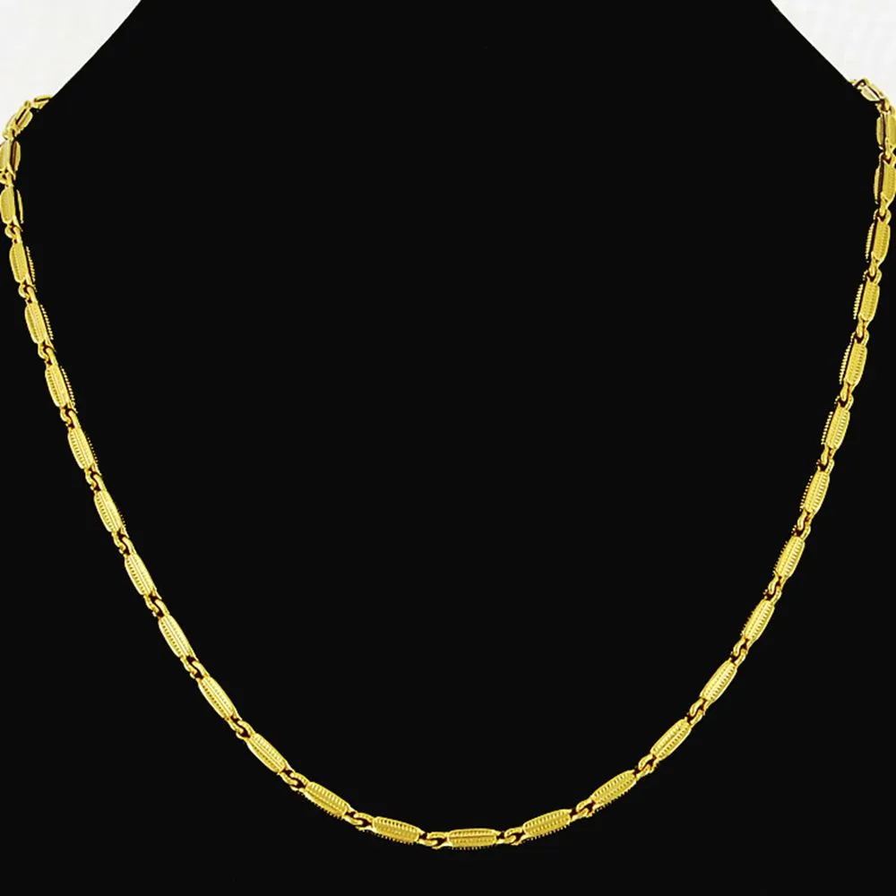 Tunt Clavicle Halsband 18K Gul Guldfylld Kortkedja för Män Kvinnor Mode Smycken 18 "Lång