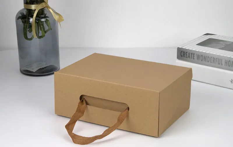 Scatole per scarpe in carta Kraft Multi-formato da 5 pezzi confezione fatta  a mano in cartone parrucche per scatole regalo di grandi dimensioni scatola  ondulata a 3 strati vuota - AliExpress