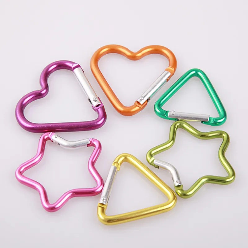 Mousqueton Cœur En Alliage D'aluminium – Ressort, Porte-clés, Accessoire Camping, Randonnée, Multicolore