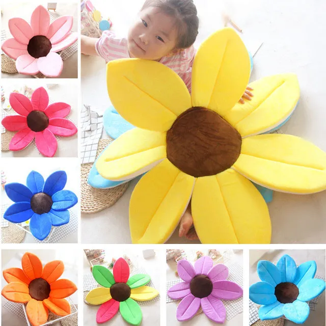 Vasca da bagno per neonato pieghevole vasca da bagno con fiori in fiore per il lavandino in fiore per il bagno per il gioco del bambino Tappetino per cuscino di girasole