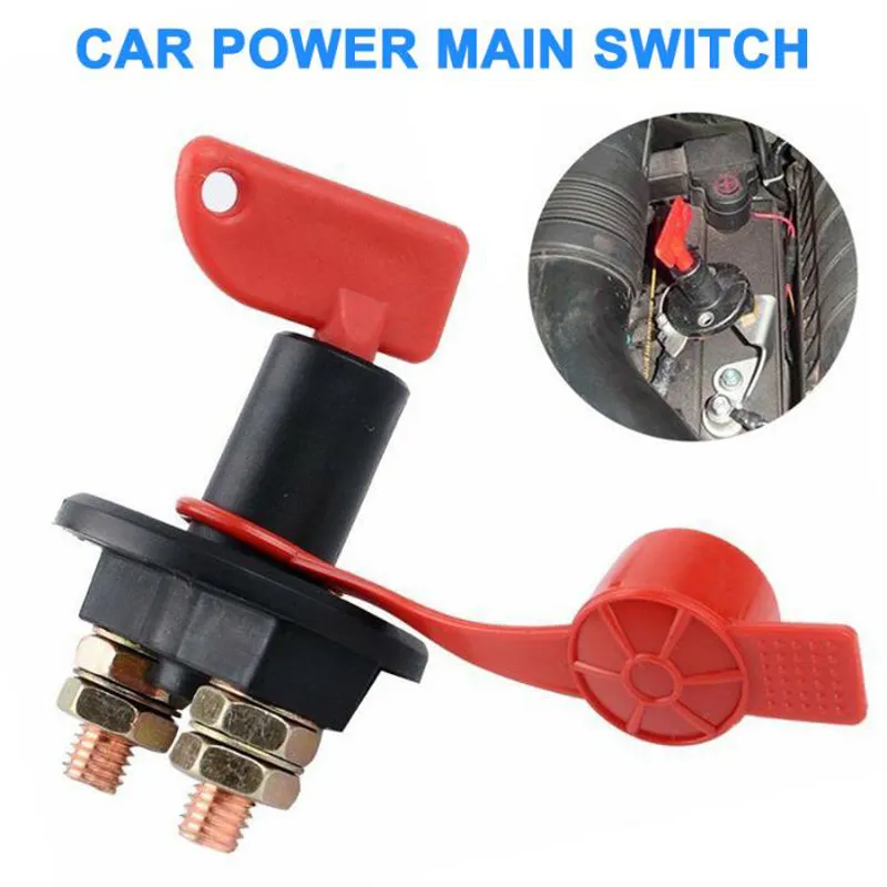 12v Battery Ampper Heavy Duty 12-24V Master Battery Disconnect Switch With Terminal Studs For Car, RV, Boat High Current Battery Disconnect Switch