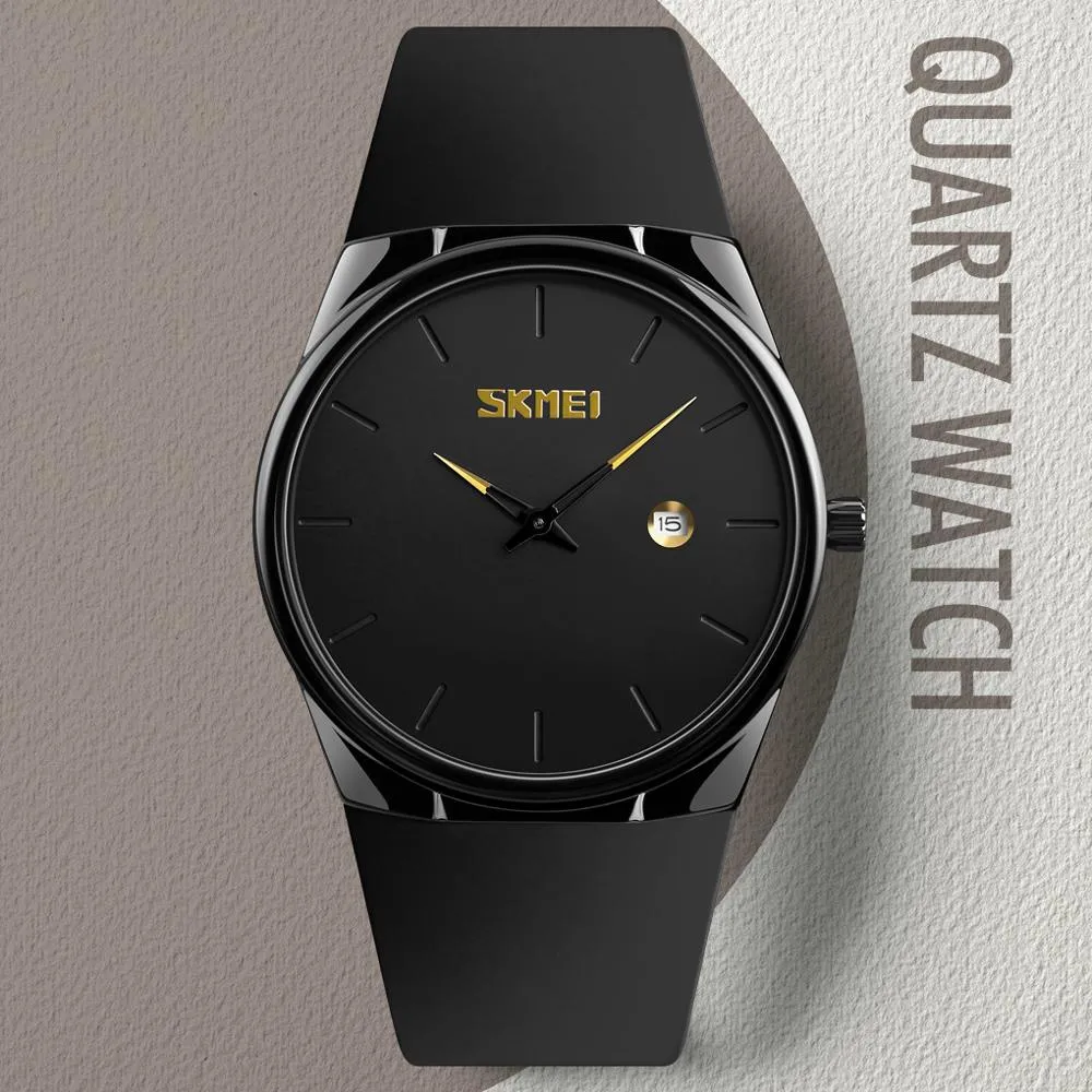 Skmei Quartz Watch Men Lady Fashion Mens Męskie Zwiedź Wodoodporny Pu Small Dial Watches Army Green Relogio Masc 1509273d