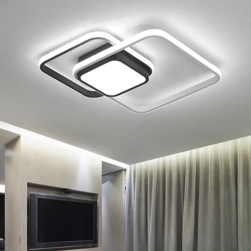 LICAN غرفة نوم غرفة المعيشة أضواء السقف الحديثة LED امب plafond avize الحديثة أضواء مصباح السقف LED مع جهاز التحكم عن بعد
