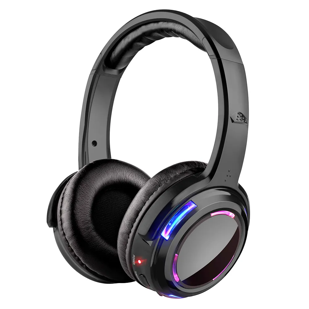 Silent Disco Complete System Black LED Wireless hörlurar med 100 headset och 1 sändare