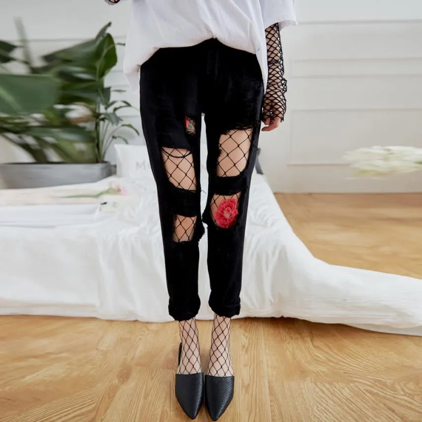 Medias negras para mujer, medias de malla con estampado de encaje, medias  de cintura alta, mallas para mujeres y niñas