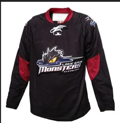 Anpassade män Ungdomskvinnor Vintage Skräddarsy Ahl Cleveland Lake Erie Monsters Hockey Jersey Storlek S-5XL eller Anpassat något namn eller nummer