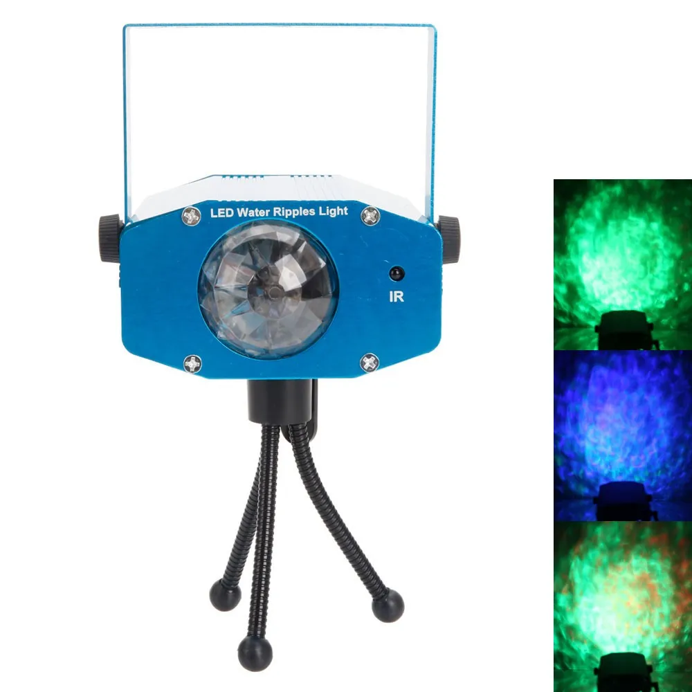 9W 3 RGB LED Laserverlichting Auto Voice Control Flash Ocean Wave LED Stage Bar Lamp AC 85-265V Blauw