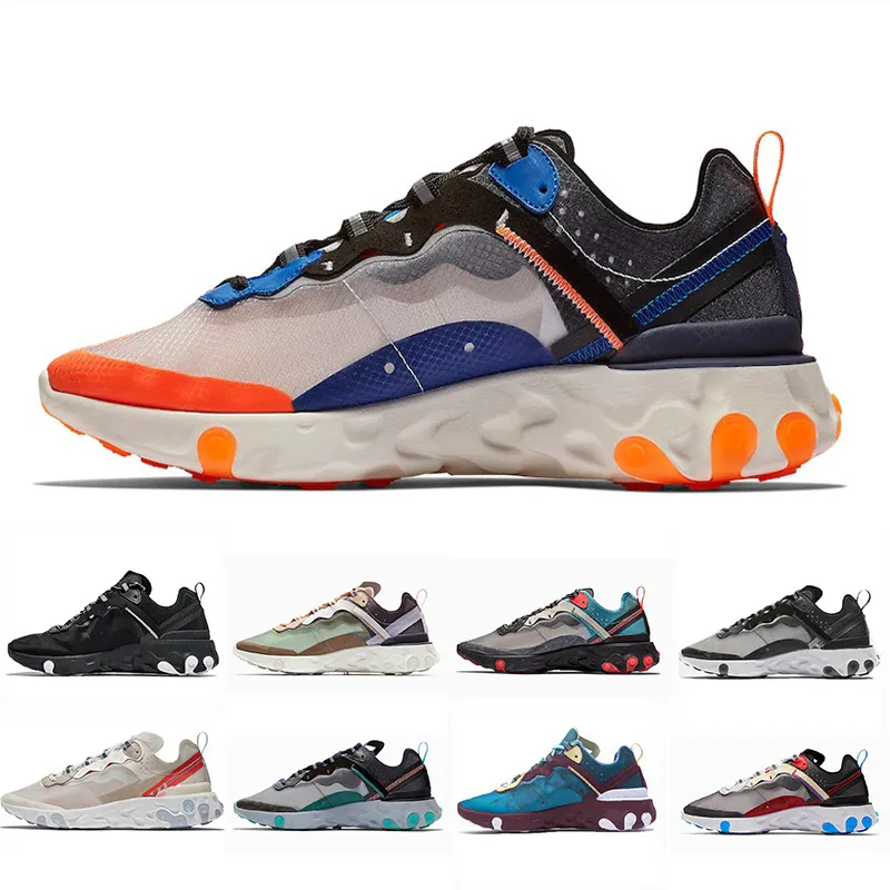 2019 New Arrival Volt Total Orange Royal Tint React Element 87 Running Shoes Women Blue Chill Sail Green Mist Men Trainer Sports Sneakers