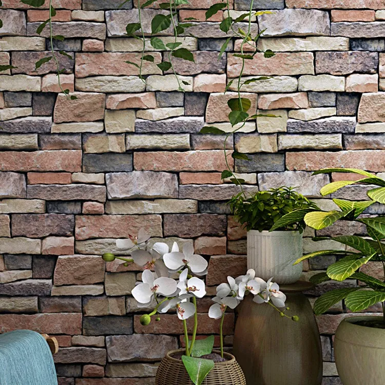 Shine Home Decor Brick Stone Wallpapers for 3 d Walls Living Room pvc Wallpaper Wall Paper Cafe Shop Bar Decoration