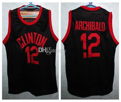 Clinton High School Nate "Tiny" Archibald #12 Retro Basketball Jersey Men's Stitched Custom Number Name Jerseys