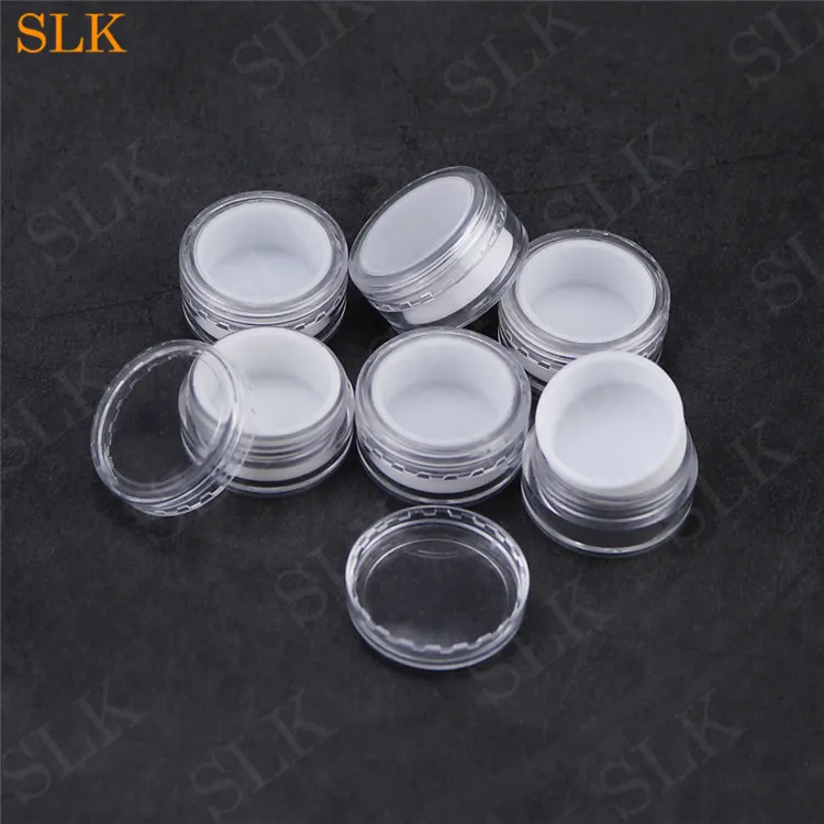 Free choose color silicone acrylic container 5ml rubber dab wax jar FDA approve round shell jar linner containers