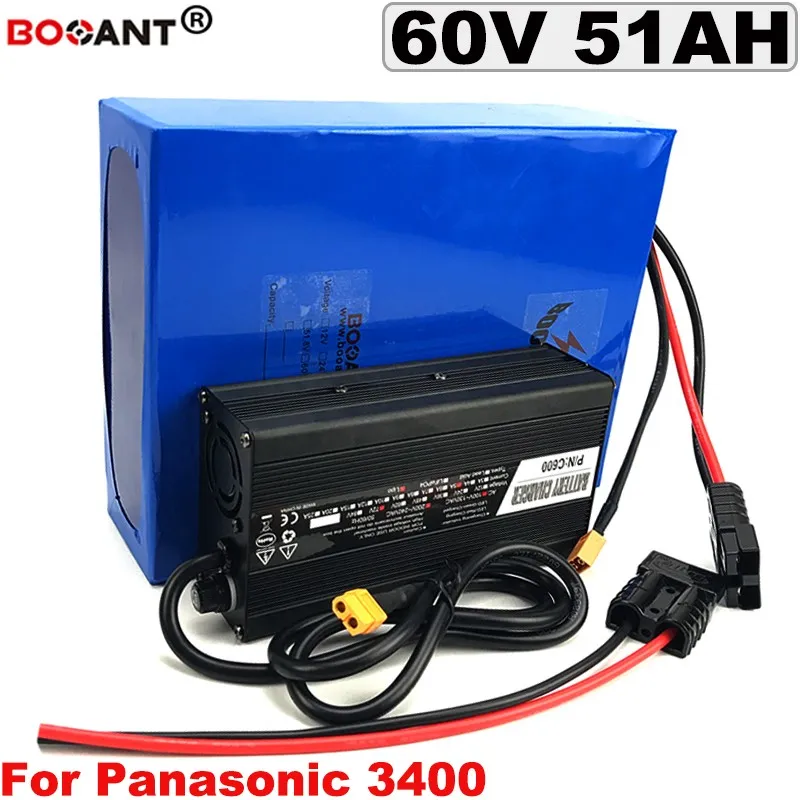 Pour Bafang 3000W moteur 60V 50AH e-bike batterie au Lithium pour Panasonic 18650 cellule vélo électrique batterie 60V + 5A chargeur