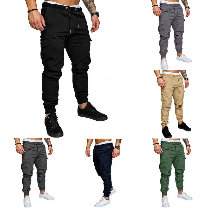 SHUJIN Plus Size 4XLMen Calças Hip Hop Harem Joggers Moda Sólida Cintura Elástica Fina Calças Casuais Mens Sweatpants Y19061001