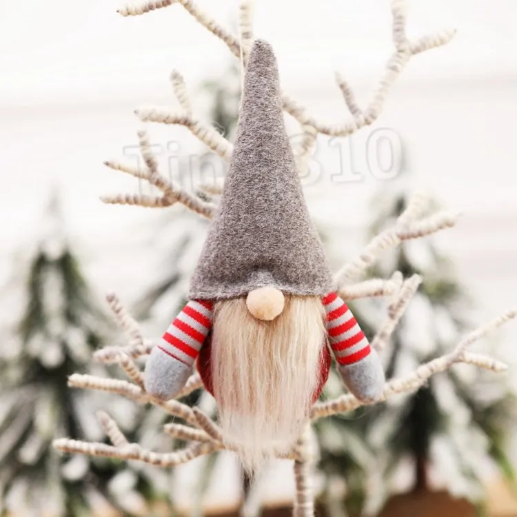 Weihnachten handgemachte schwedische Gnome skandinavischen Tomte Santa gesichtslose nordische Plüschtier Puppe Ornament Weihnachtsbaum Dekor Ornament T2I5604