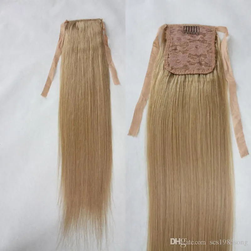human hair ponytail 10a shedding free tangle free wrap around 1216inch 100g pcs brazilian ponytail hair extensions