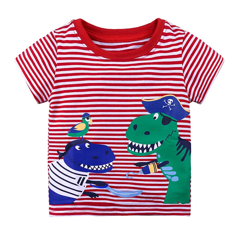 Boys Top T Shirts Dinosaur Printed Shirt Baby Tees Summer Clothes Cartoon Kids Tshirts For Boys Clothing Children