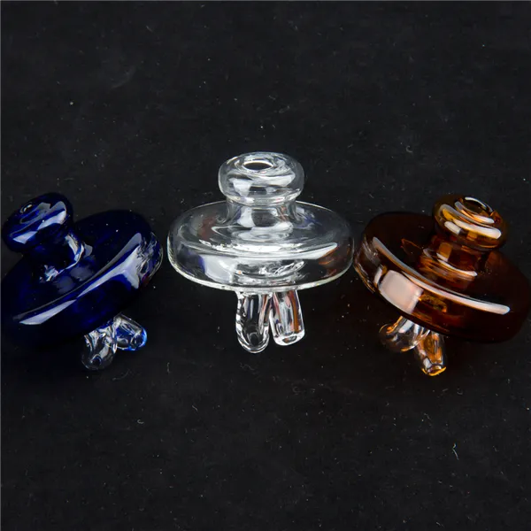 Glass Carb Cap Spinner Cap Dual Directional Airflow Flat Top Quartz