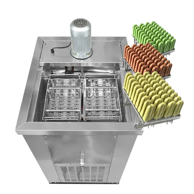 Cozinha de equipamento de comida de lanche contém 2 moldes Máquina de fabricação de gelo fabricante de polos de polos com conjuntos de 2 moldes