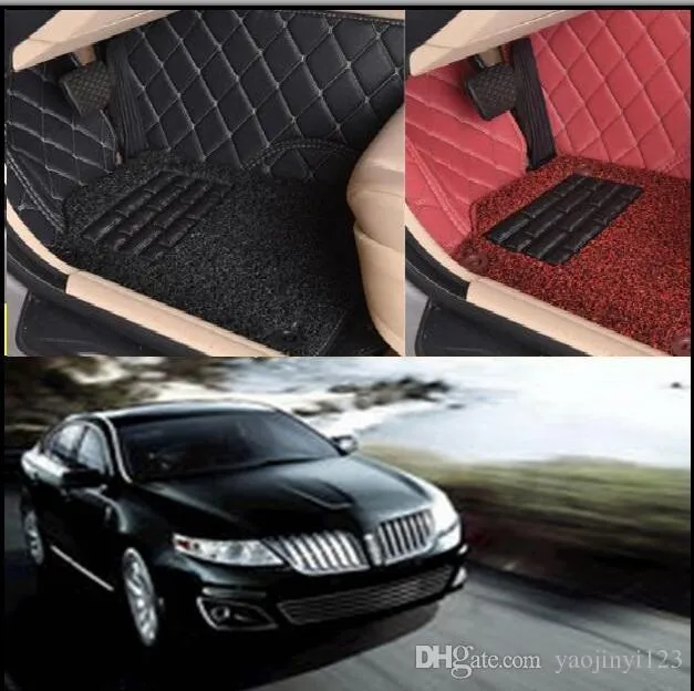 Lincoln MKS Car Floor Mats 2015 (Miljövänligt XPE läder 5D Diamantstygn utformad) Inga luktsbilmattor