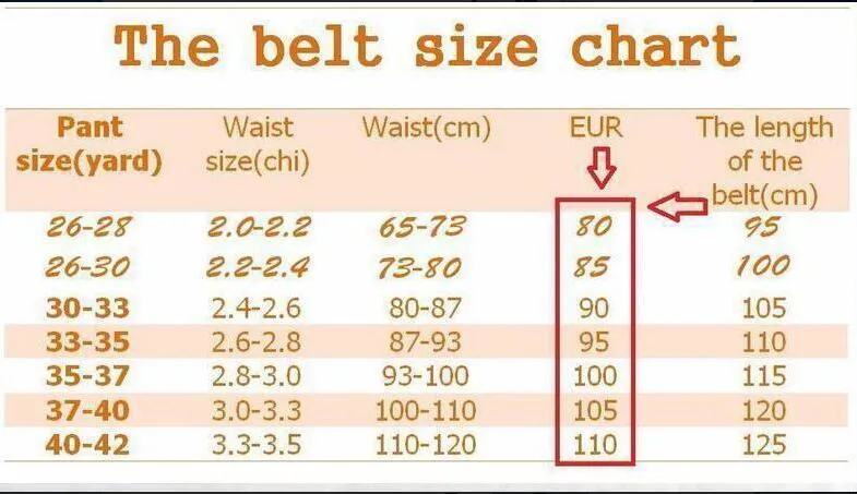 Eu belt best sale size to us