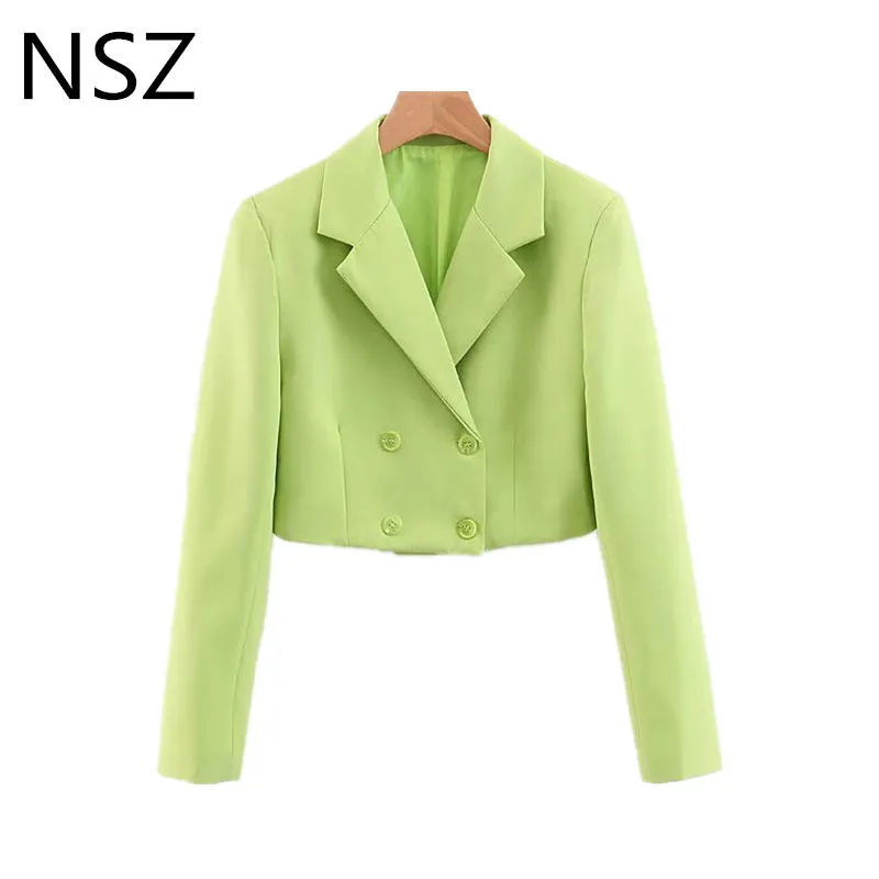 Womens Suits Blazers NSZ Women Cropped Blazer Feminino Long